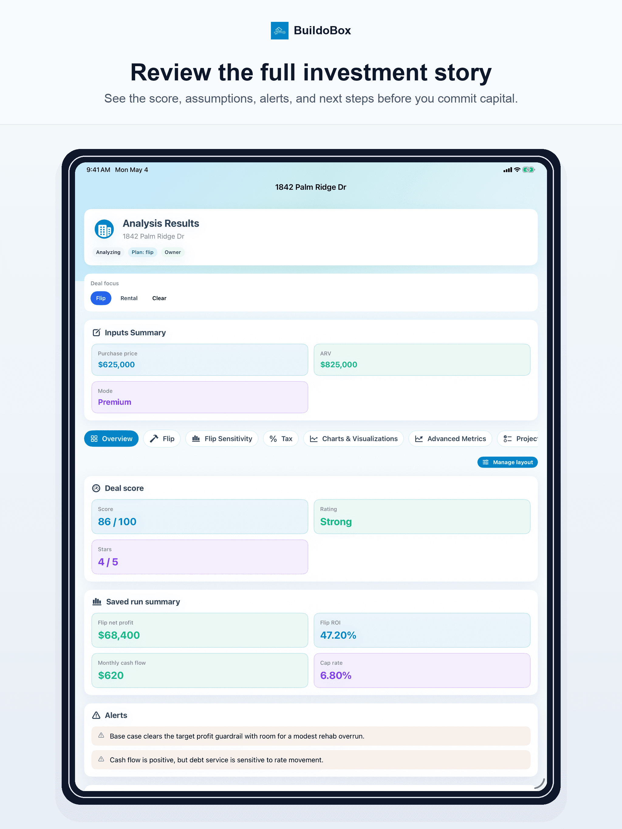 BuildoBox Deal overview on iPad