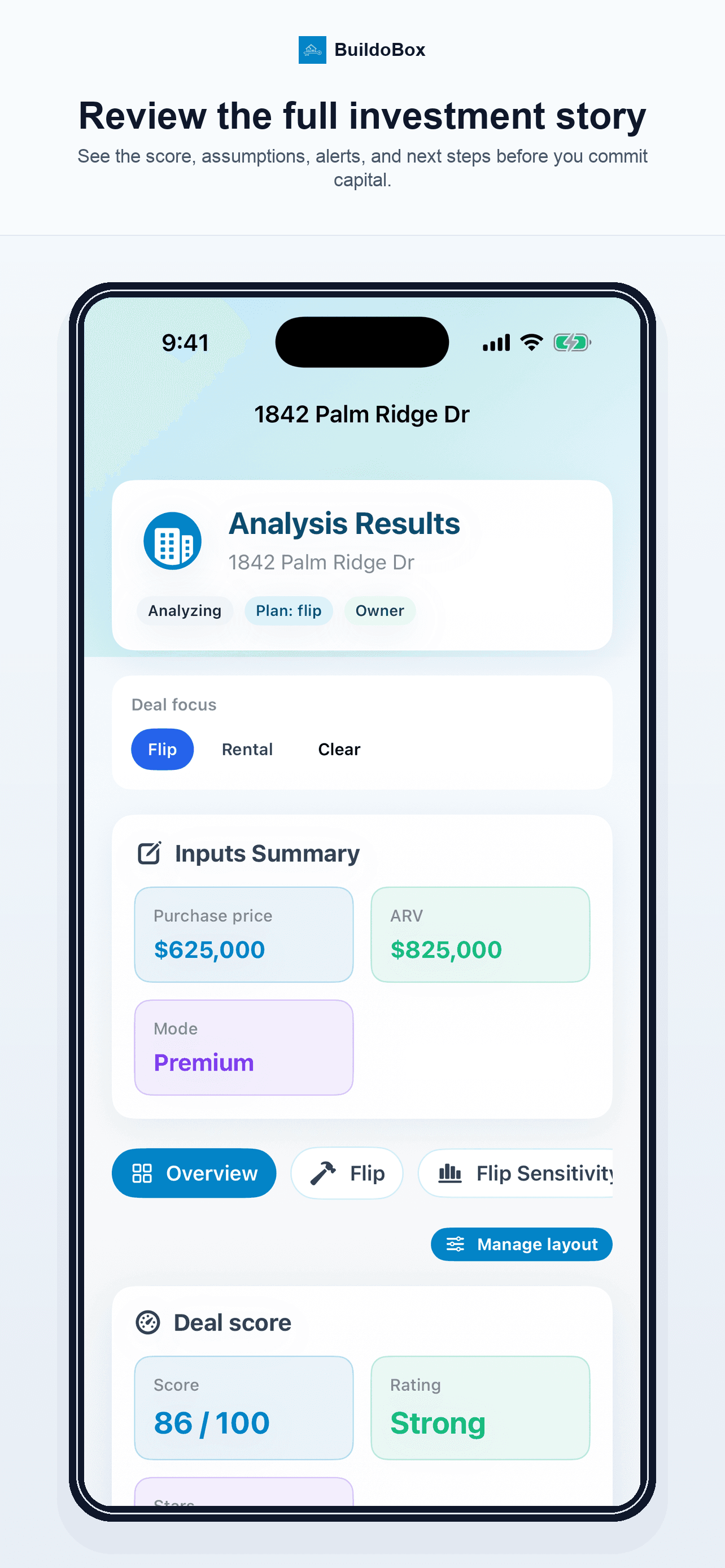 BuildoBox Deal overview on iPhone