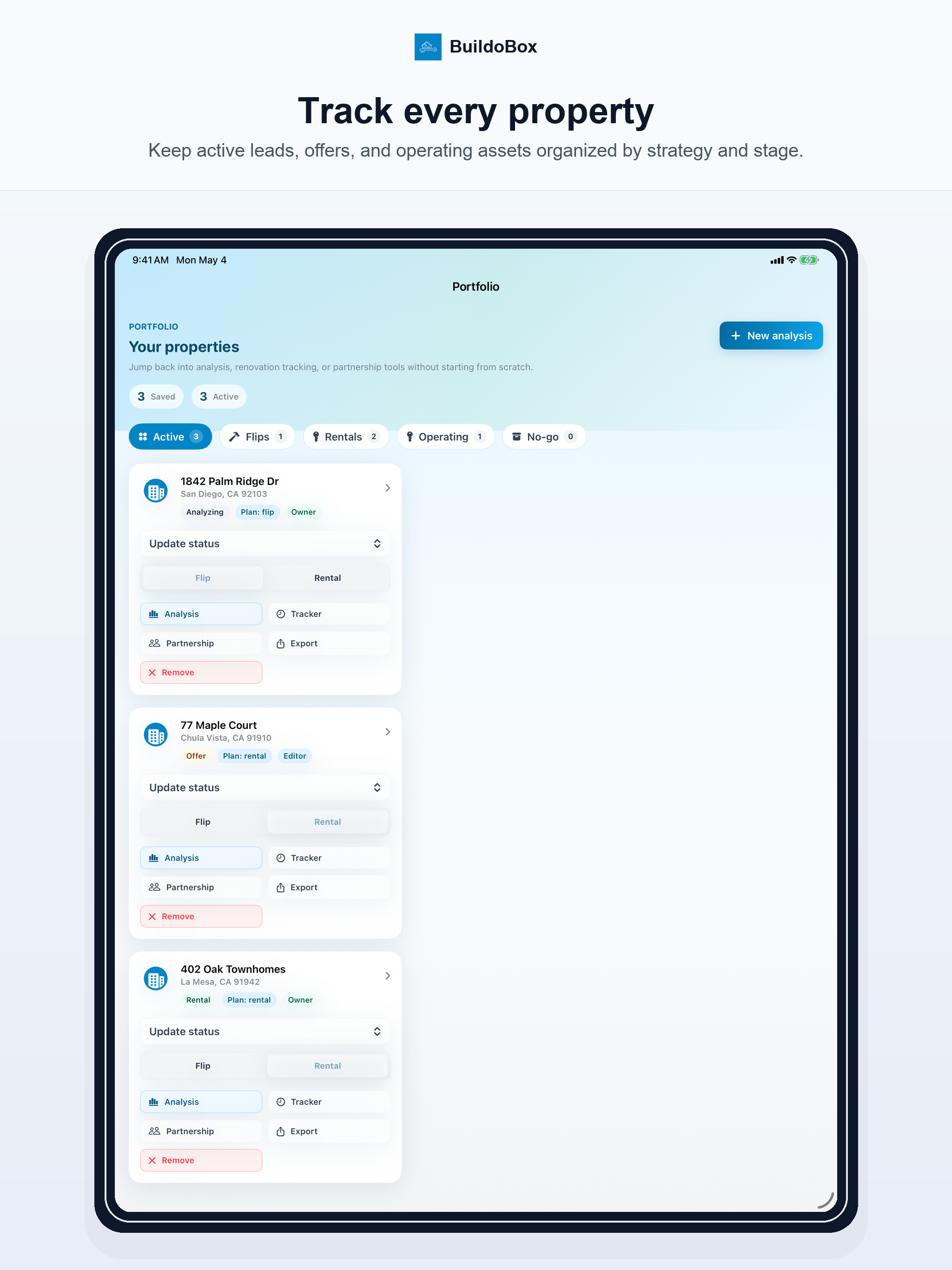BuildoBox Portfolio on iPad