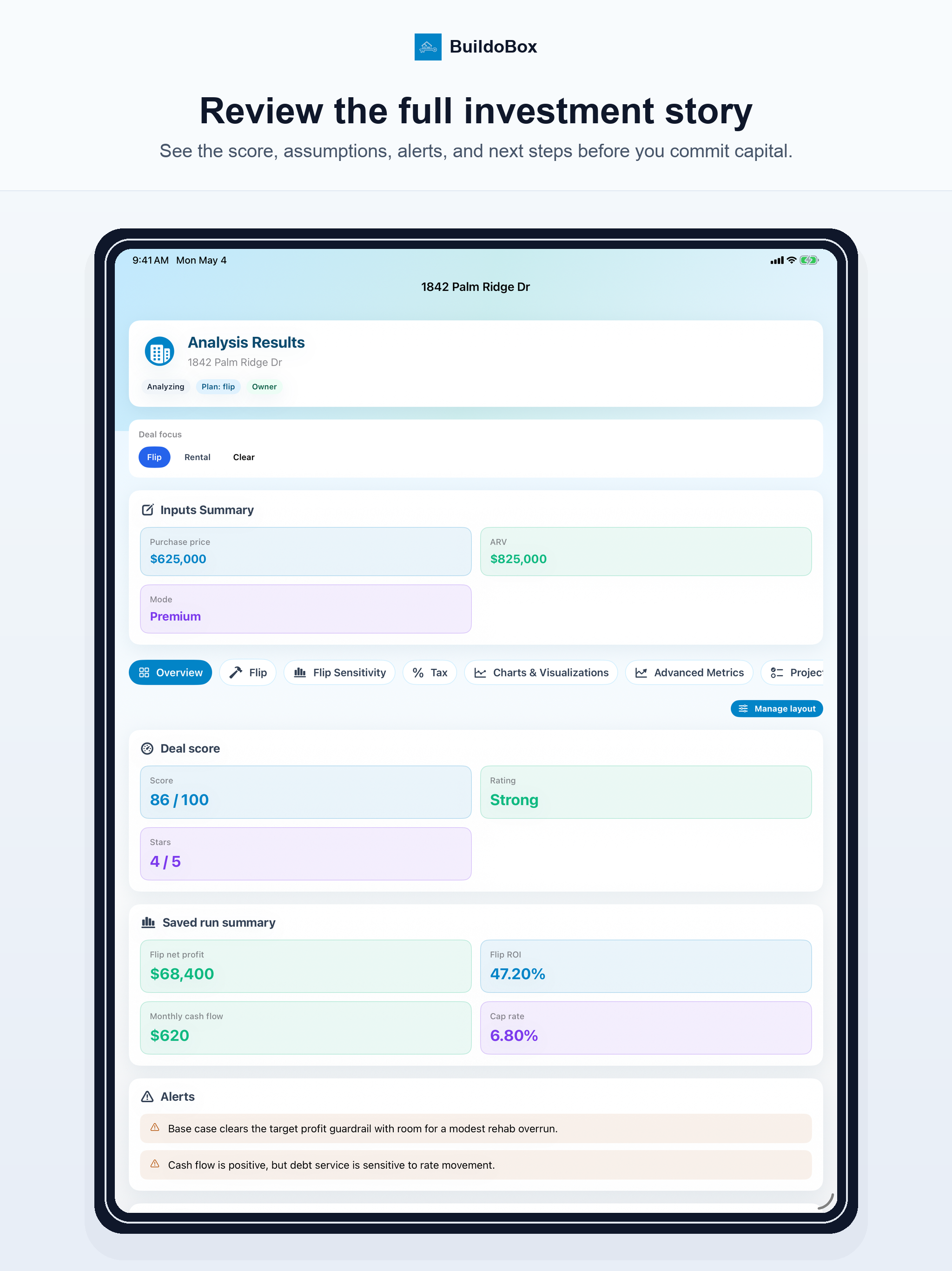 BuildoBox Deal overview on iPad