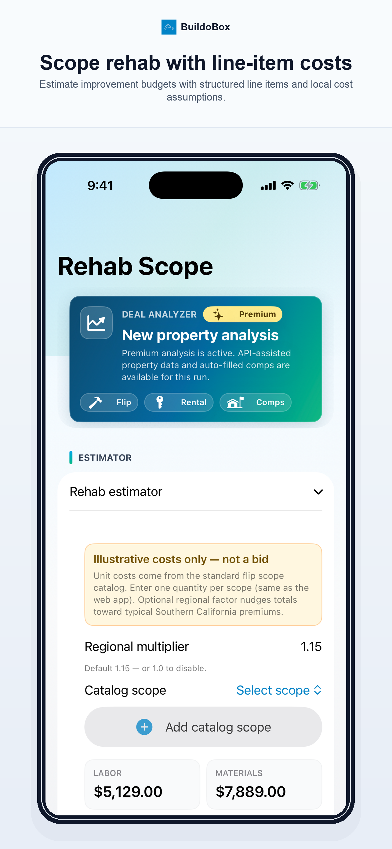 BuildoBox Rehab scope on iPhone